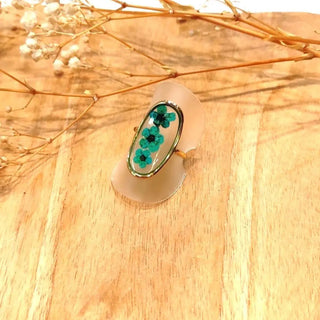 Bague 3 fleurs séché A49 Mahana B