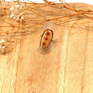 Bague 3 fleurs séché A49 Mahana B