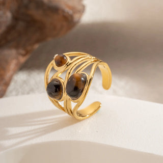 Bague 3 pierre naturelles A129 Mahana B