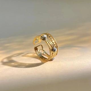 Bague trois pierre naturel A59 Mahana B