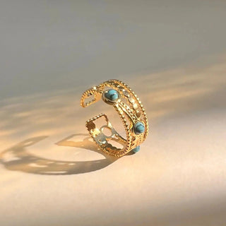 Bague trois pierre naturel A59 Mahana B