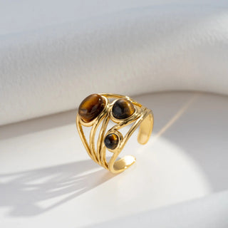 Bague multi anneaux 3 pierre A75 Mahana B