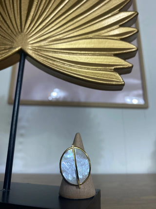 Bague pierre blanche A296 Mahana B