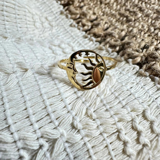 Bague soleil et lune A100 Mahana B Or