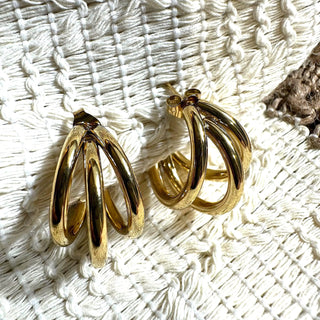 Boucle 3 anneaux A102 Mahana B Or