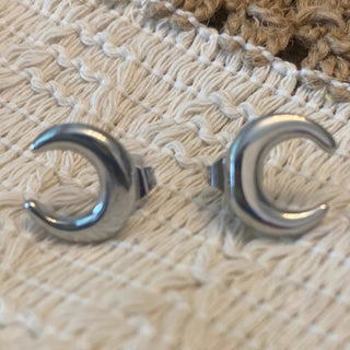 Boucle clou lune A364 Mahana B Argent