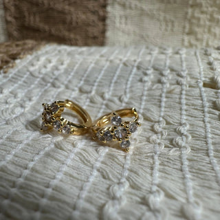 Boucle croix strass A106 Mahana B Or