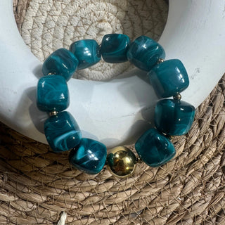 Bracelet grosse pierre A83 Mahana B Vert