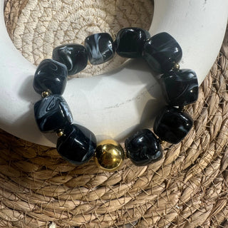 Bracelet grosse pierre A83 Mahana B Noir