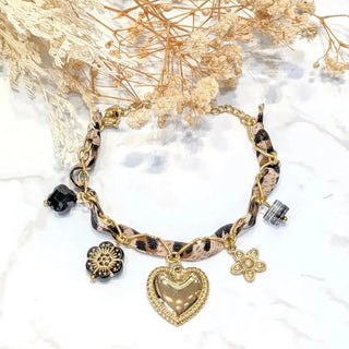 Bracelet pampille léopard A42 Mahana B Coeur