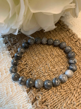 Bracelet pierre naturel A315 Mahana B Gris