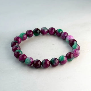 Bracelet pierre naturel uni A114 Mahana B Fushia