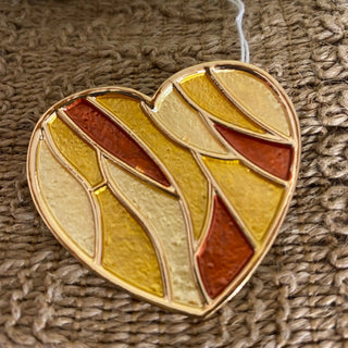 Broche coeur résine A4 Mahana B Jaune