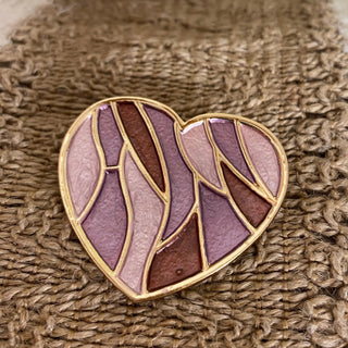 Broche coeur résine A4 Mahana B Rose