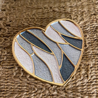 Broche coeur résine A4 Mahana B Bleu