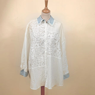 Chemise avec motif roses S321 Mahana B