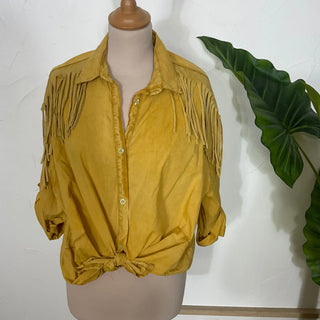 Chemise frange épaule V104 Mahana B Moutarde