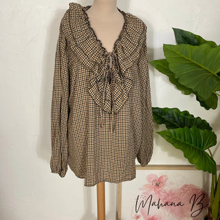 Chemise jabot carreau S210 Mahana B