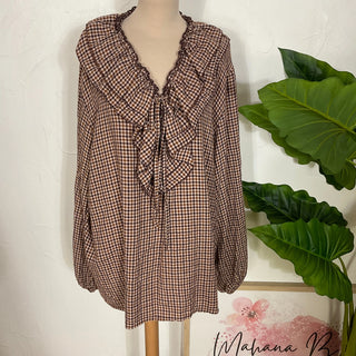 Chemise jabot carreau S210 Mahana B