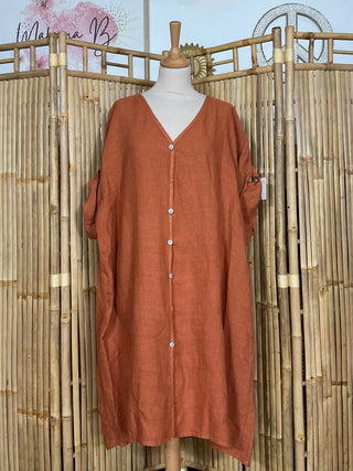 Chemise longue lin M61 Mahana B Terracota
