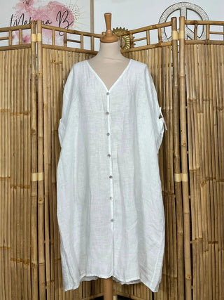 Chemise longue lin M61 Mahana B Blanc
