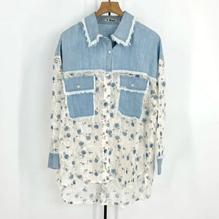 Chemise poche jean broderie S315