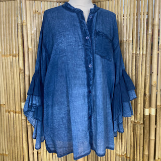 Chemise volant manche V82 Mahana B