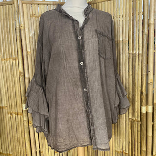 Chemise volant manche V82 Mahana B