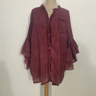 Chemise volant manche V82 Mahana B