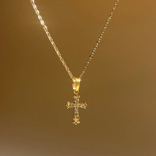 Collier croix et zircon A76 Mahana B