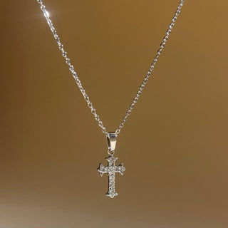 Collier croix et zircon A76 Mahana B Argent