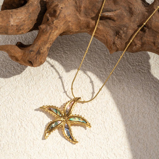 Collier long étoile nacré A69 Mahana B Or