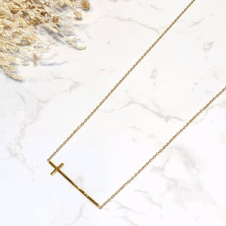 Collier petit anneaux croix A47 Mahana B Or