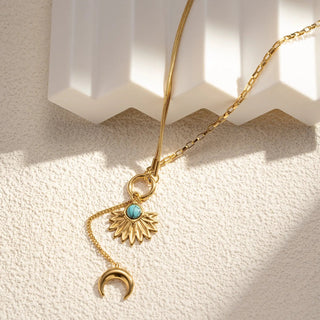 Collier soleil et lune A61 Mahana B