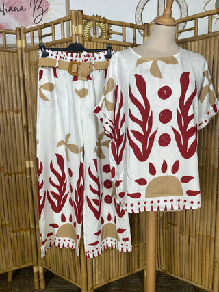 Ensemble motif mer V96 Mahana B Rouge