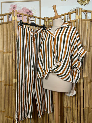 Ensemble pantalon rayé M65 Mahana B Camel