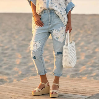 Jean coeur broderie S312 Mahana B