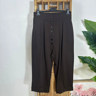 Pantalon loose avec bouton S270 Mahana B Chocolat