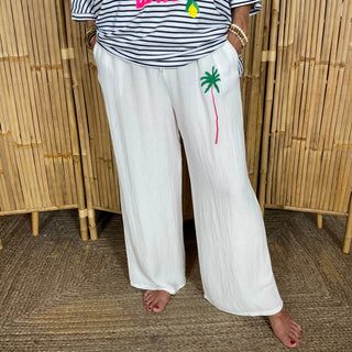 Pantalon palmier P148 Mahana B Blanc