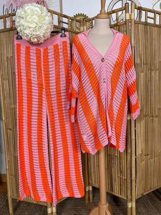 Pantalon rayé P144 Mahana B Orange