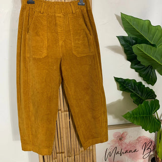 Pantalon velour cottelé V172 Mahana B Moutarde