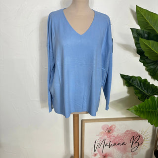 Pull col V V137 Mahana B Bleu ciel