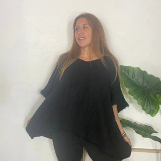 Pull loose sans manche V112 Mahana B Noir