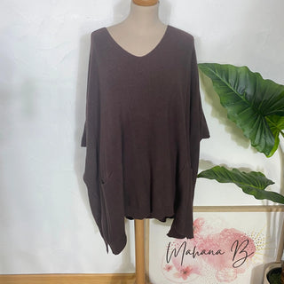 Pull loose sans manche V112 Mahana B Chocolat
