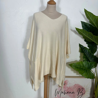 Pull loose sans manche V112 Mahana B Écrue