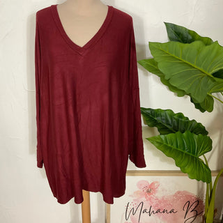 Pull loose unis S203 Mahana B Bordeaux