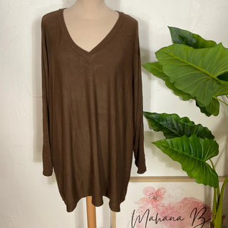 Pull loose unis S203 Mahana B Chocolat