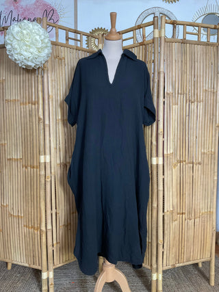 Robe gaze de coton P132 Mahana B Noir