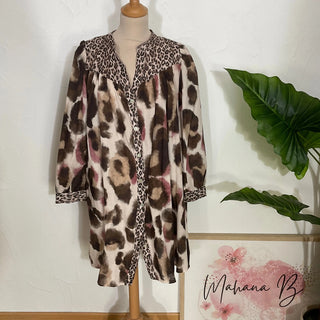 Robe léopard et rose V106 Mahana B