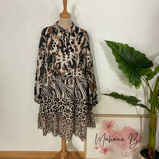 Robe léopard et zebre V105 Mahana B Camel